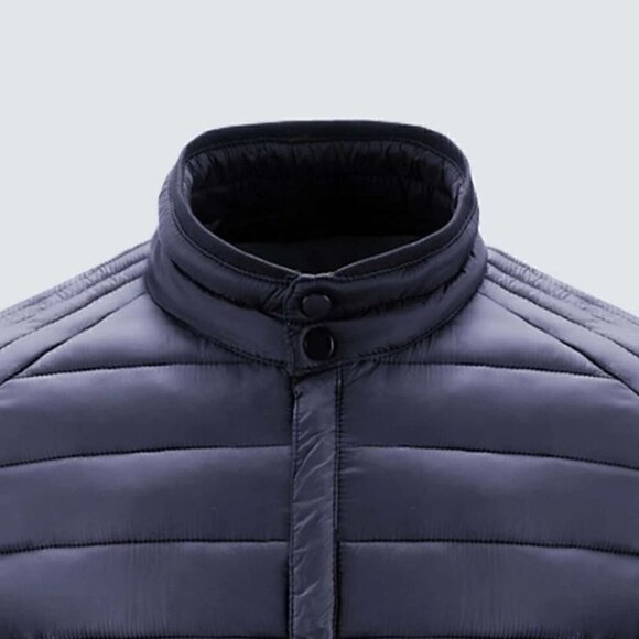 Navy Blue Mens Puffer Coat - Picture 5 of 6